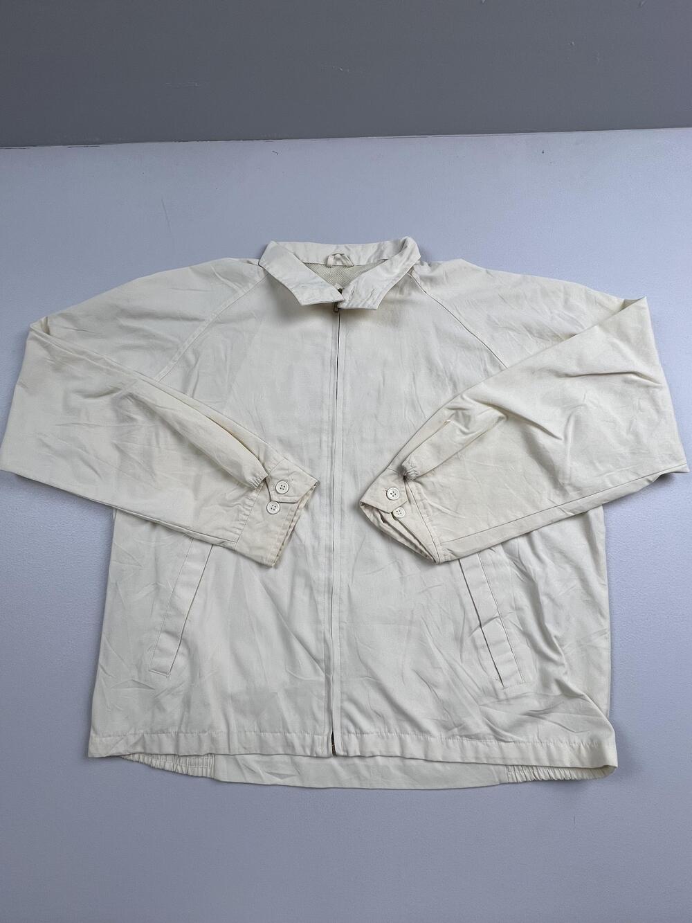 Midwest Traders Jacket Mens XL Beige Windbreaker Full Zip Lined Outdoor Spring